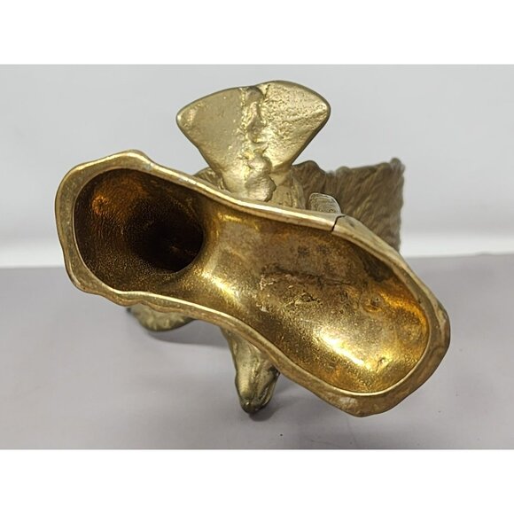 Brass‎ Eagle Figurine With Wings Spread On Branch Perch Decorative Statue - Picture 6 of 10